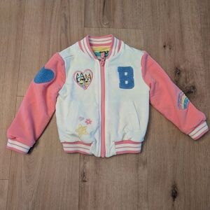 Little Sleepies Bluey Pink Bomber Jacket Sz 2T